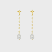 Long Drop Pearl Earrings