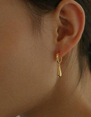 Mia Briolette Drop Huggie Hoop Earrings