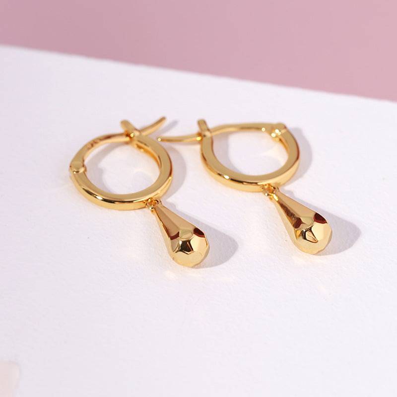 Mia Briolette Drop Huggie Hoop Earrings