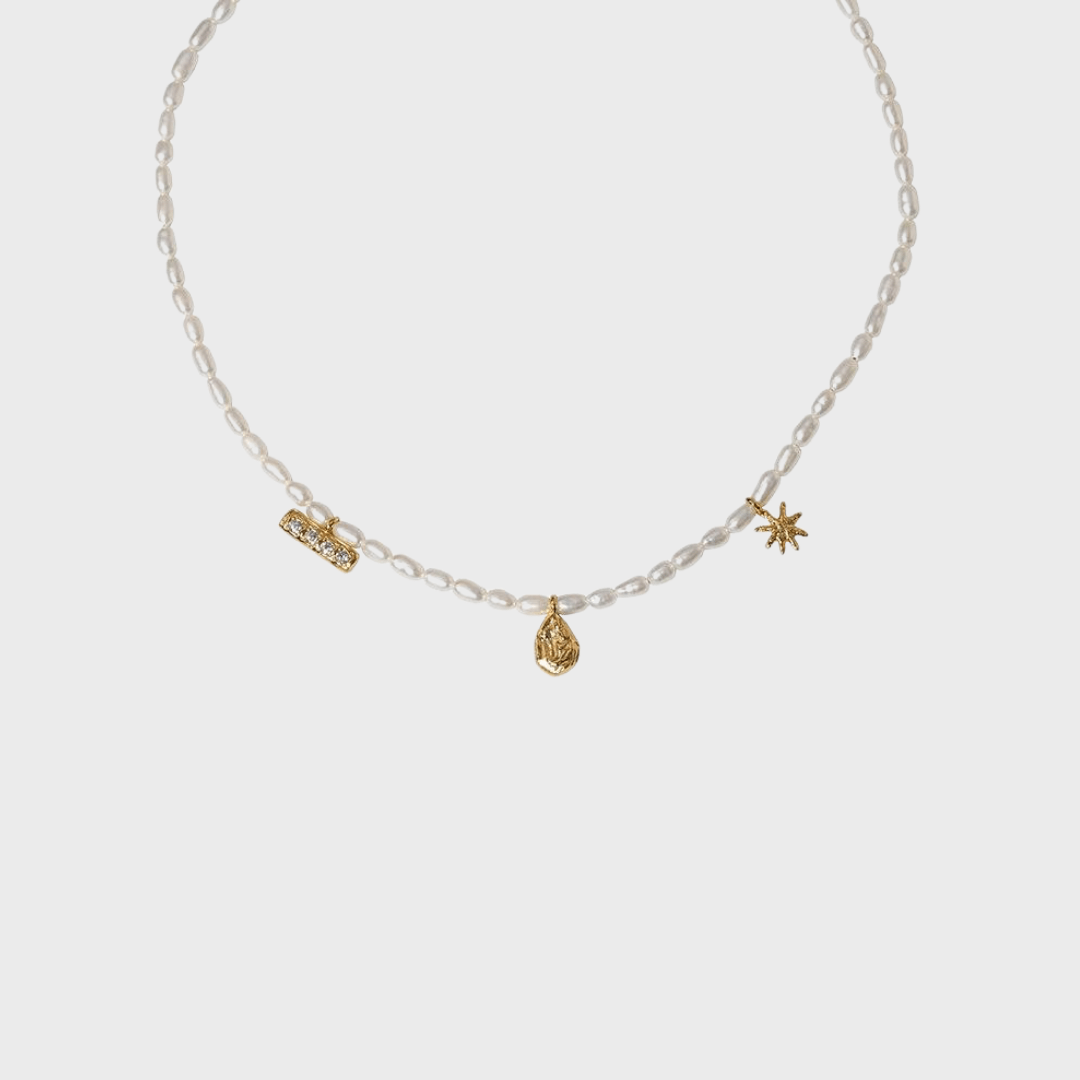 Star Multi Pendant Pearl Necklace