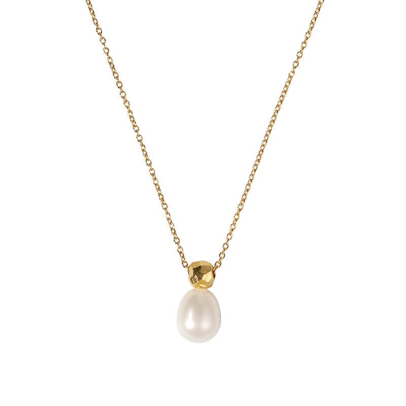 Baroque Pearl Teardrop Necklace in Gold Vermeil