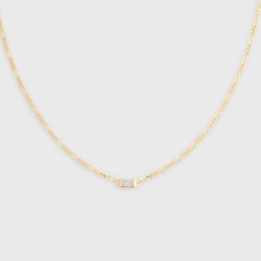 Baguette Choker Necklace in 14k Gold