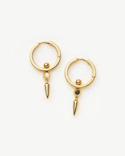 Kinetic Duality Spike Charm Hoop Earrings | 18k Gold Vermeil Cubic Zirconia