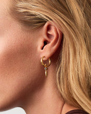 Kinetic Duality Spike Charm Hoop Earrings | 18k Gold Vermeil Cubic Zirconia