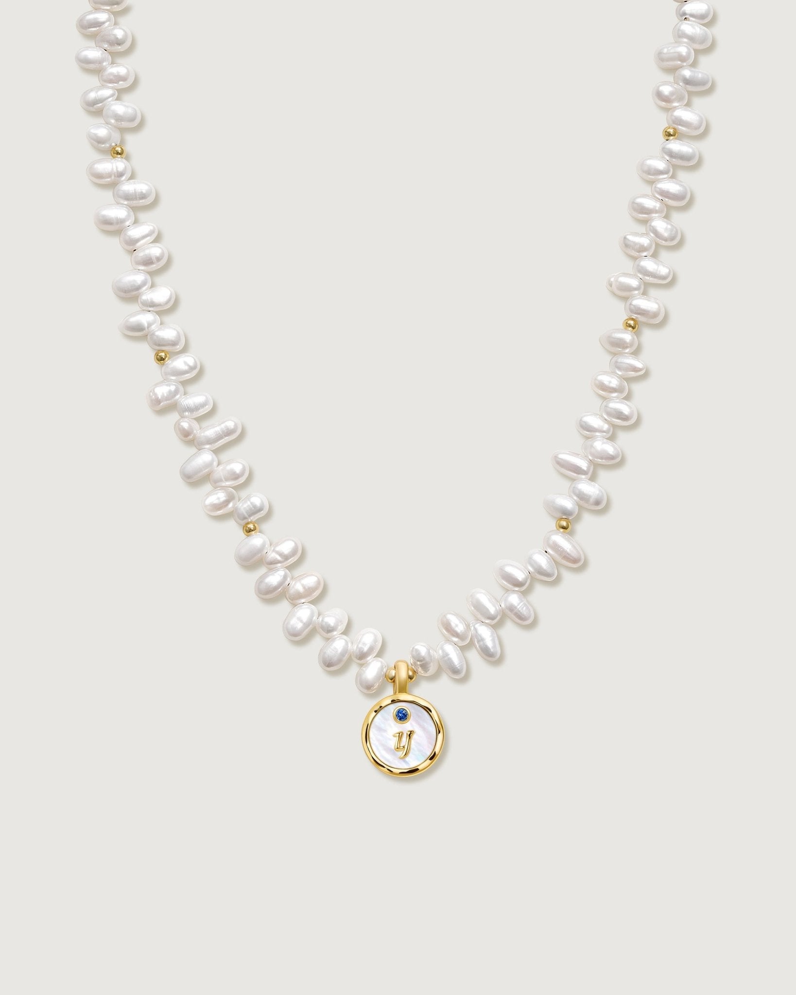 Letter Pendant Pearl Necklace