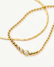 Lucy Williams Snake Chain & Beaded Bracelet Set | 18k Gold Vermeil