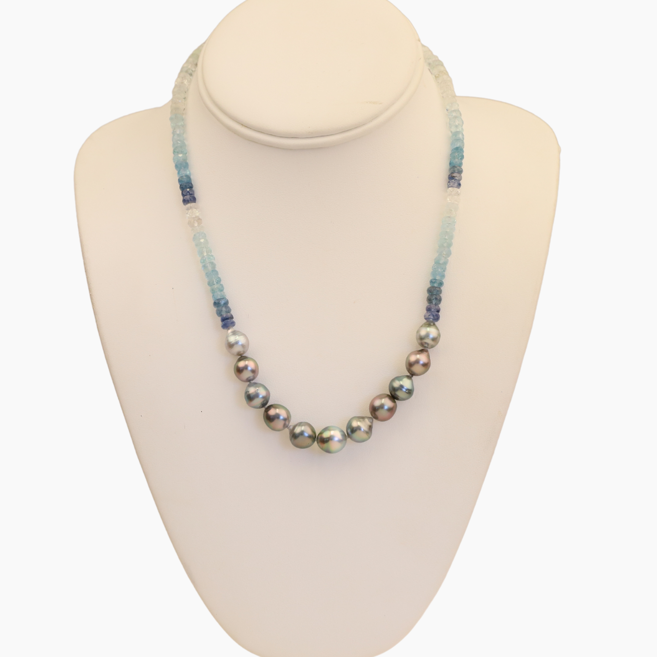 Mana Ombre Aquamarine Tahitian Pearl Necklace