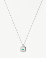 May Birthstone Pendant Necklace | Dyed Green Chalcedony/May