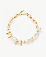 Mixed Pearl Statement Beaded Bracelet | 18k Gold Plated/Pearl