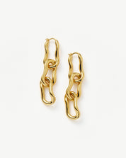 Molten Ovate Triple Drop Earrings | 18k Recycled Gold Plating on Brass