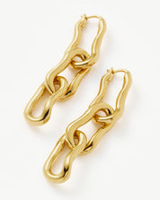 Molten Ovate Triple Drop Earrings | 18k Recycled Gold Plating on Brass