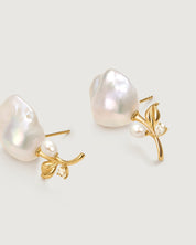 Moonlit Rose Pearl Earrings