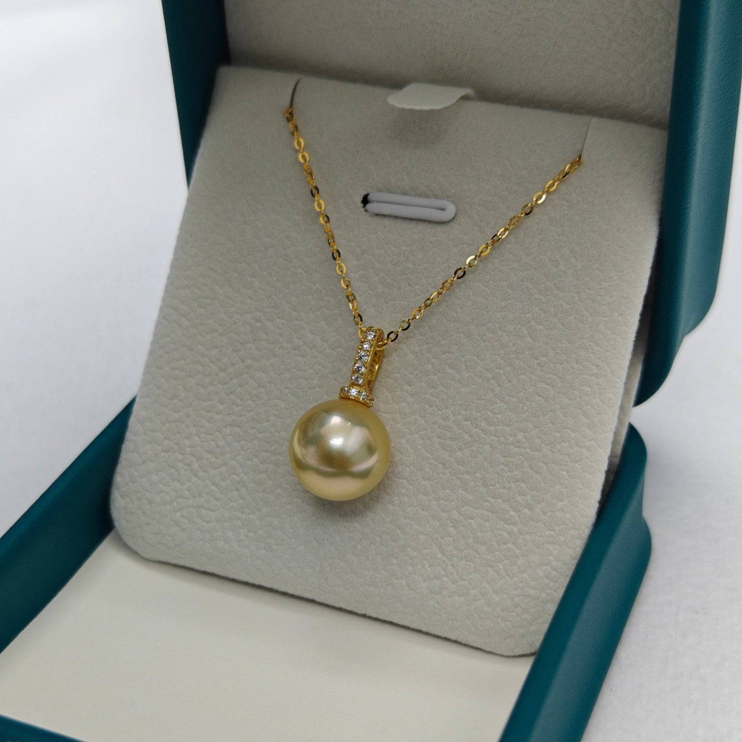 Golden South Sea Pearl Pendant Necklace in 11-12mm Size