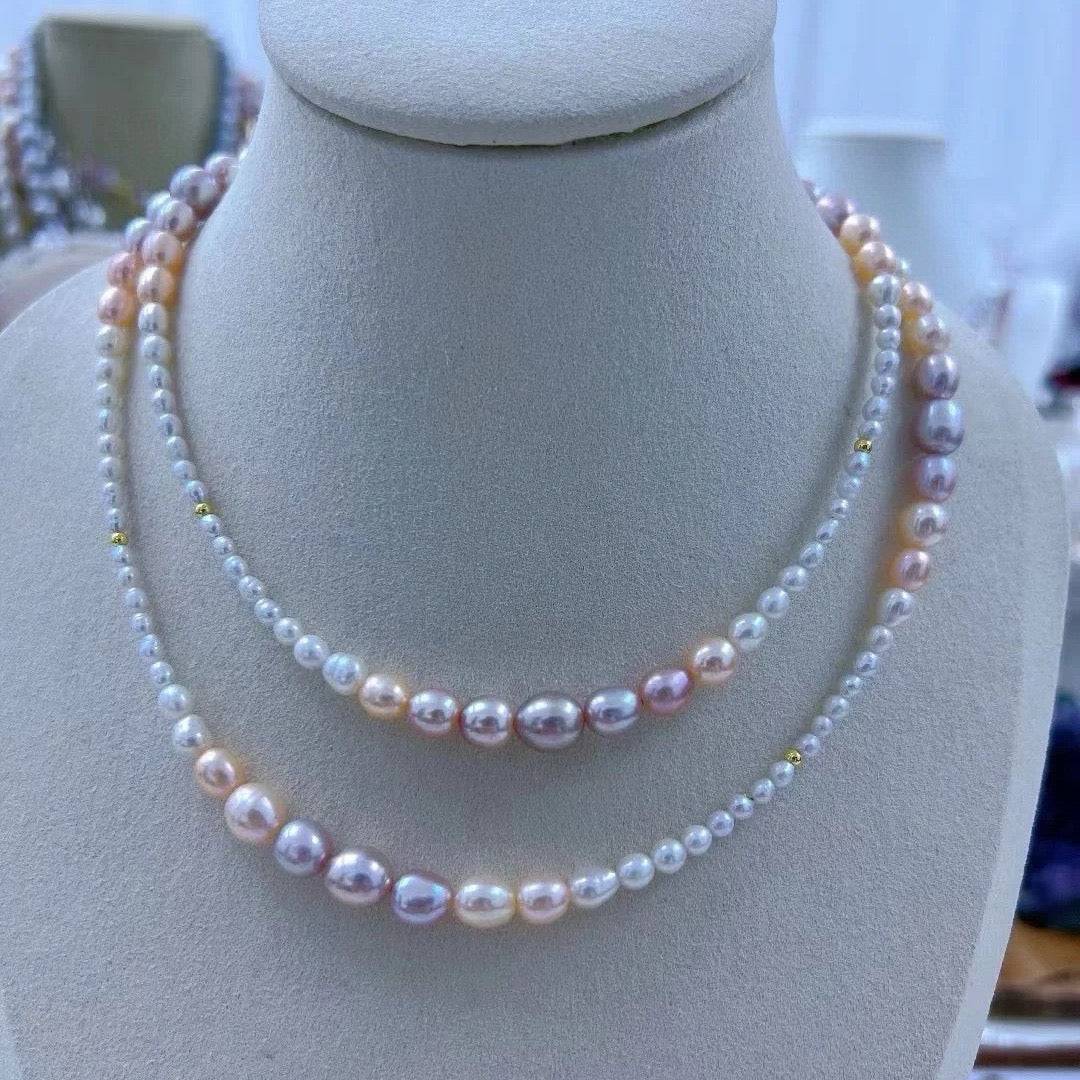 32 Inch Long Freshwater Pearl Beaded Necklace