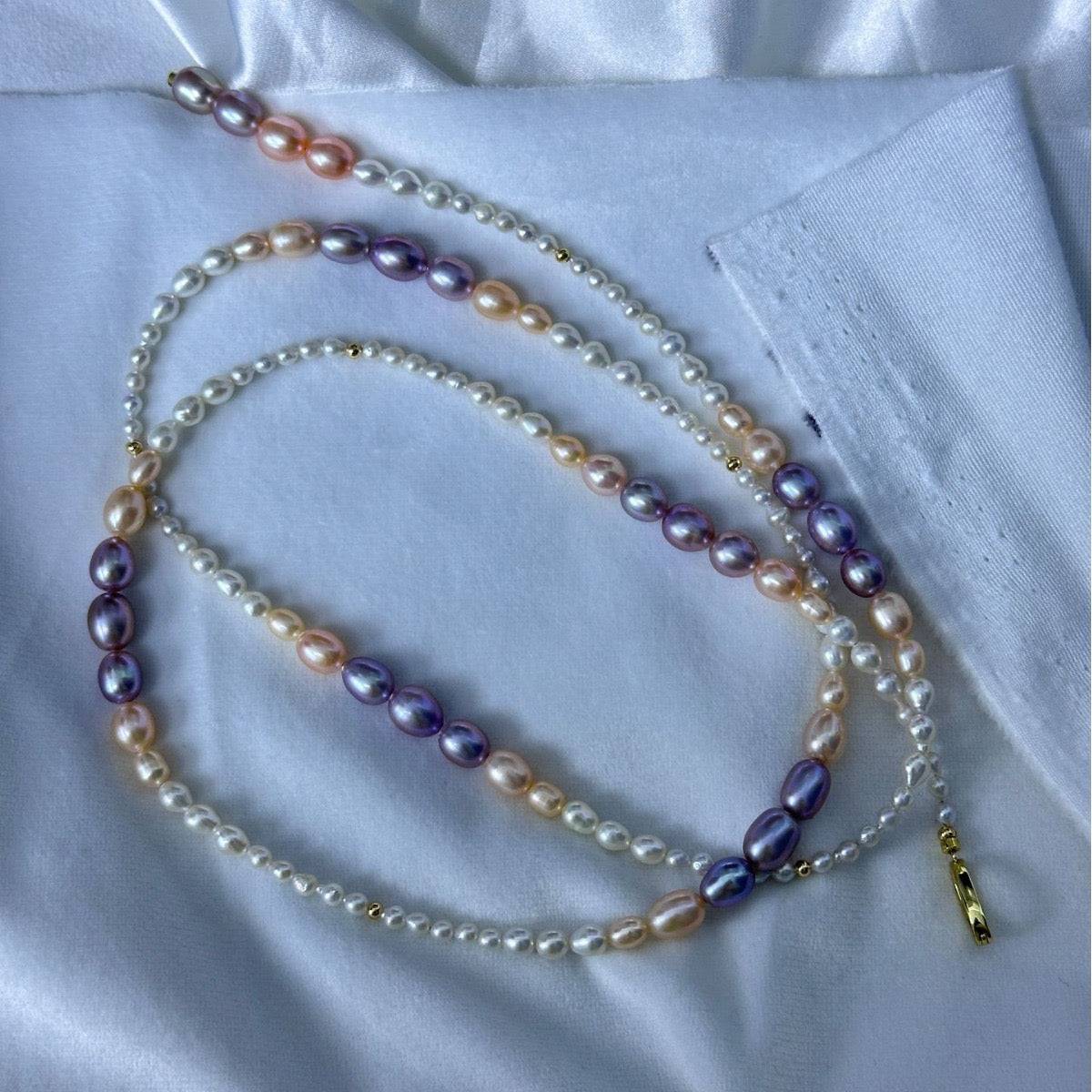 32 Inch Long Freshwater Pearl Beaded Necklace