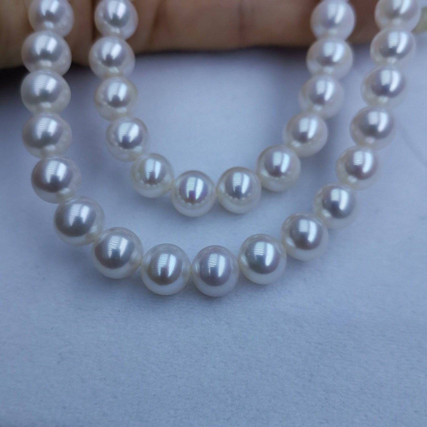 Round White Freshwater Pearl Necklace 8-10mm