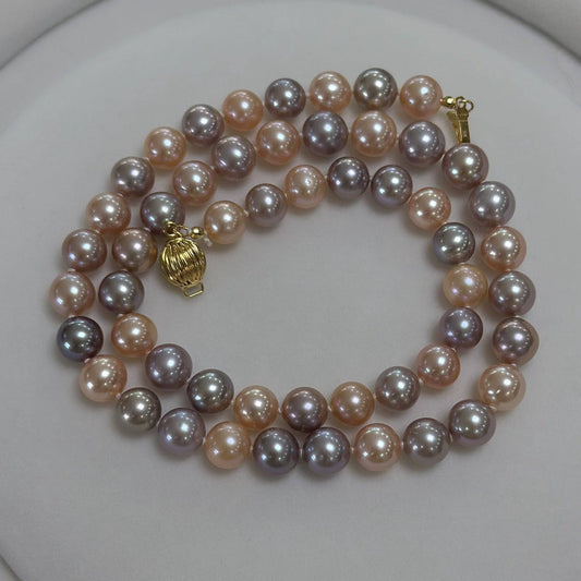 Multicolor Freshwater Pearl Strand Necklace 8-9mm 2