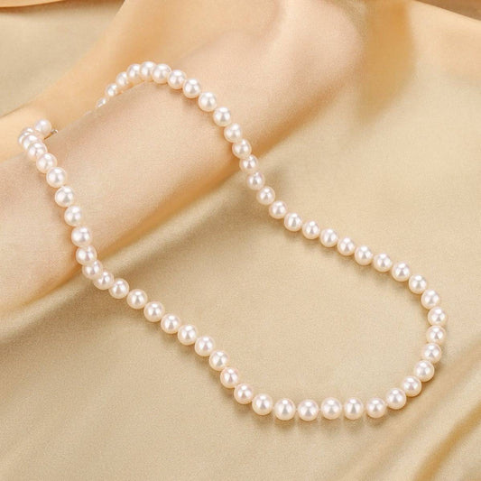 White Freshwater Pearl Necklace 8-9mm Size