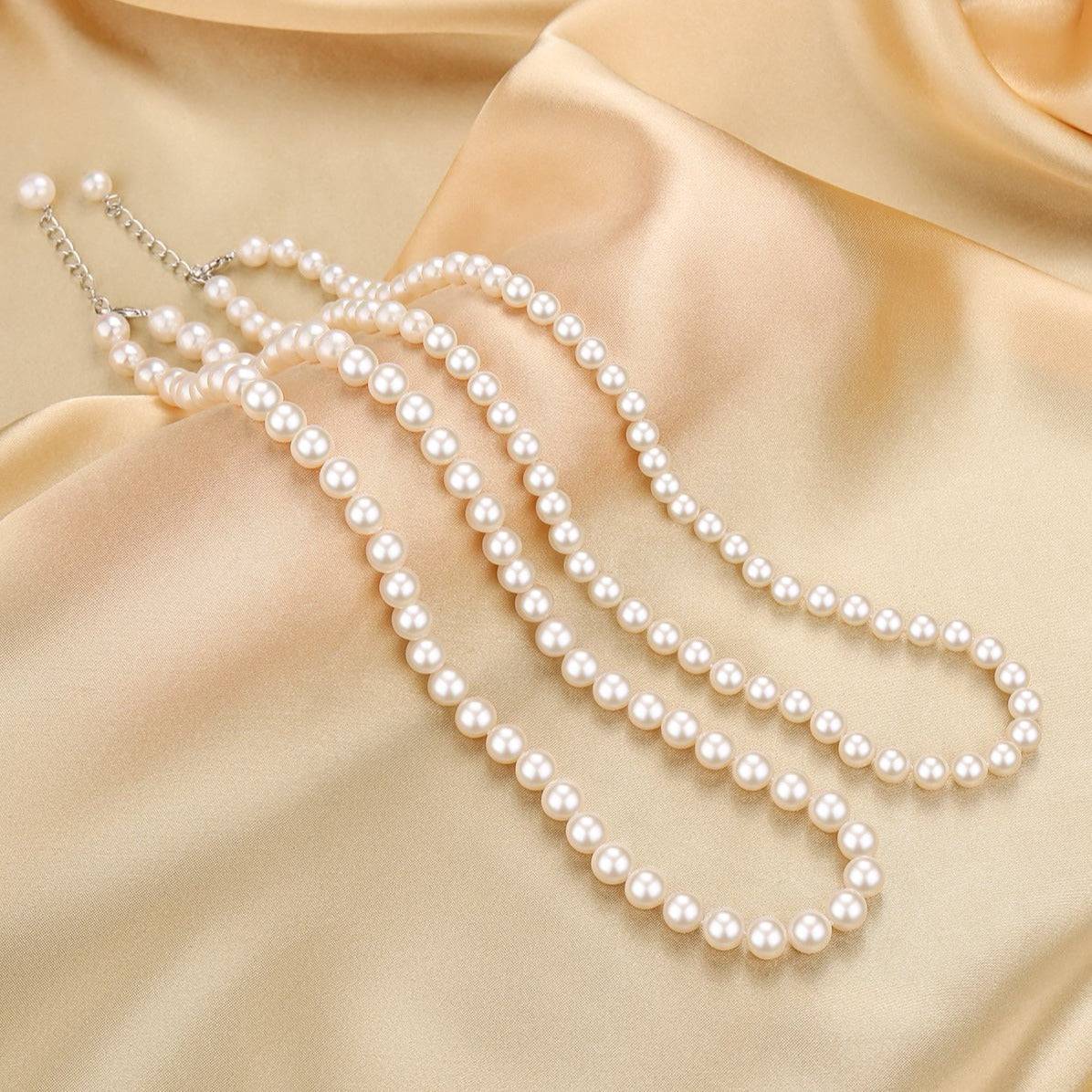 White Freshwater Pearl Necklace 8-9mm Size