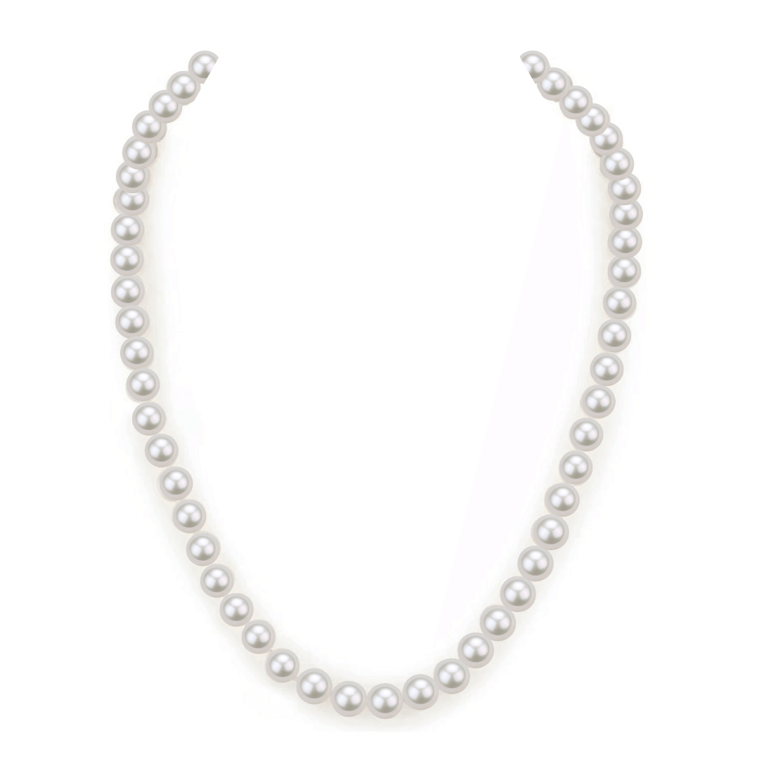 Classic Round Freshwater Pearl Necklace with Silver Clasp