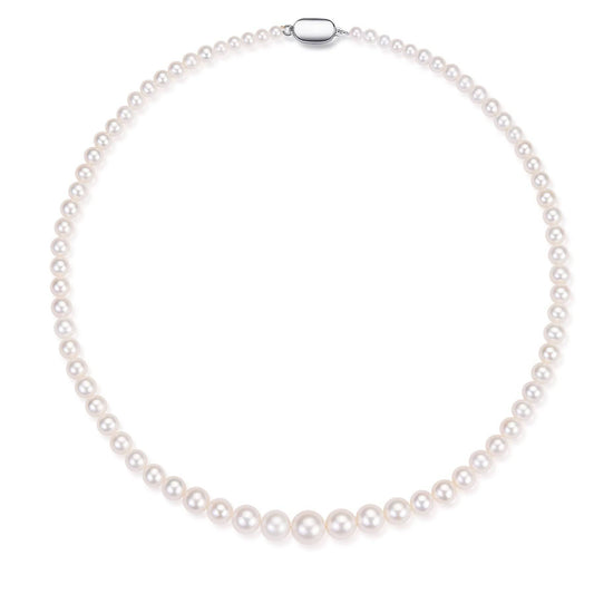 White Freshwater Pearls Gradual Size Strand