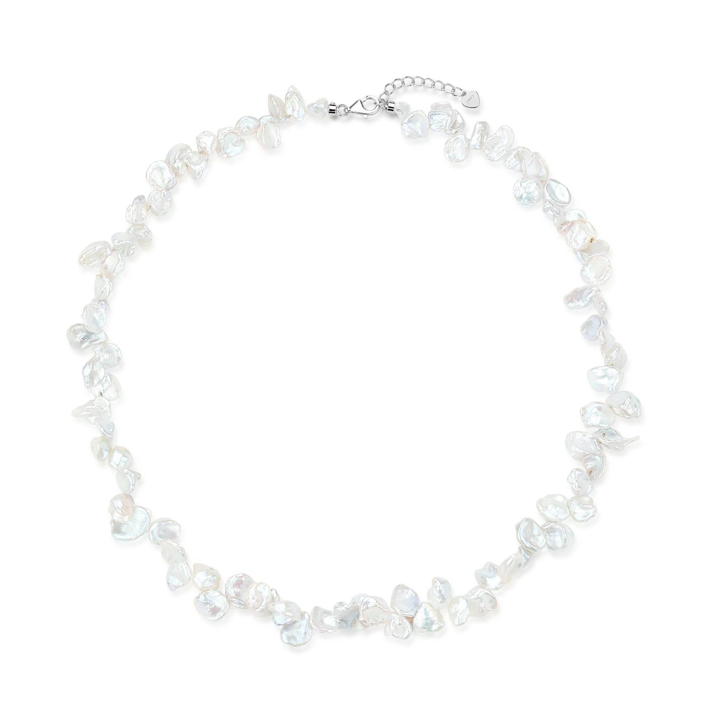 White Keshi Petal Design Pearl Necklace