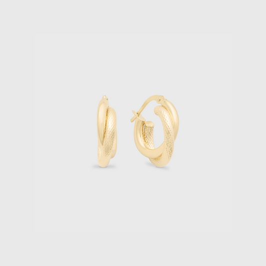 14k Gold Hoop Earrings in Simple Design