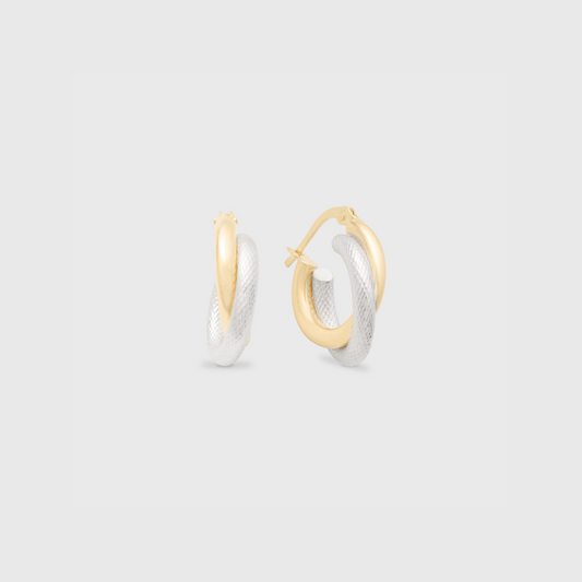 Mixed Hoops Crafted from 14k Gold