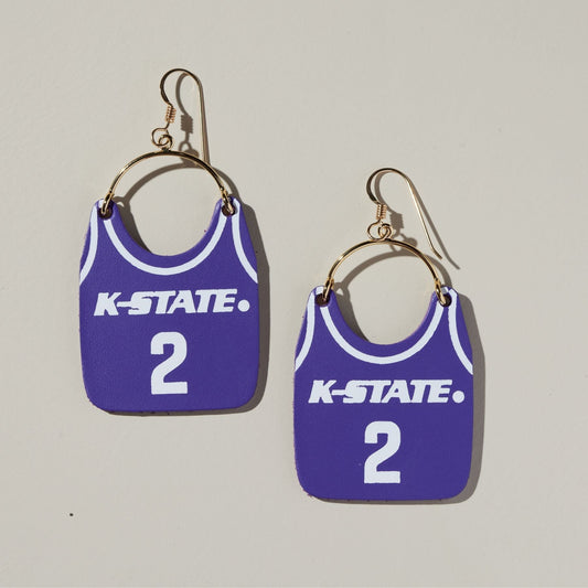 K-State Jersey Design Earrings in Silver