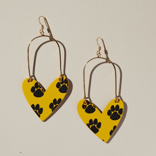 Paw-Print Sweetheart Necklace in Suede Material