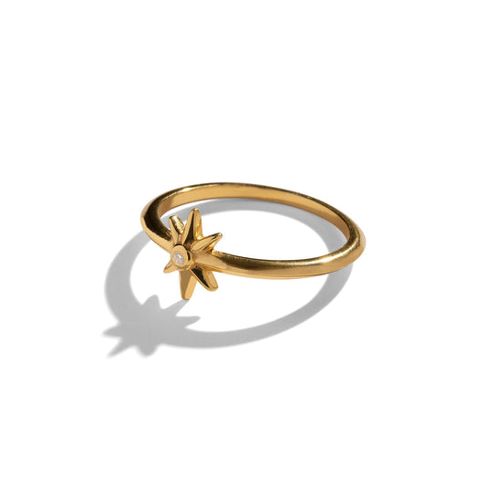 Silver North Star Ring for Women