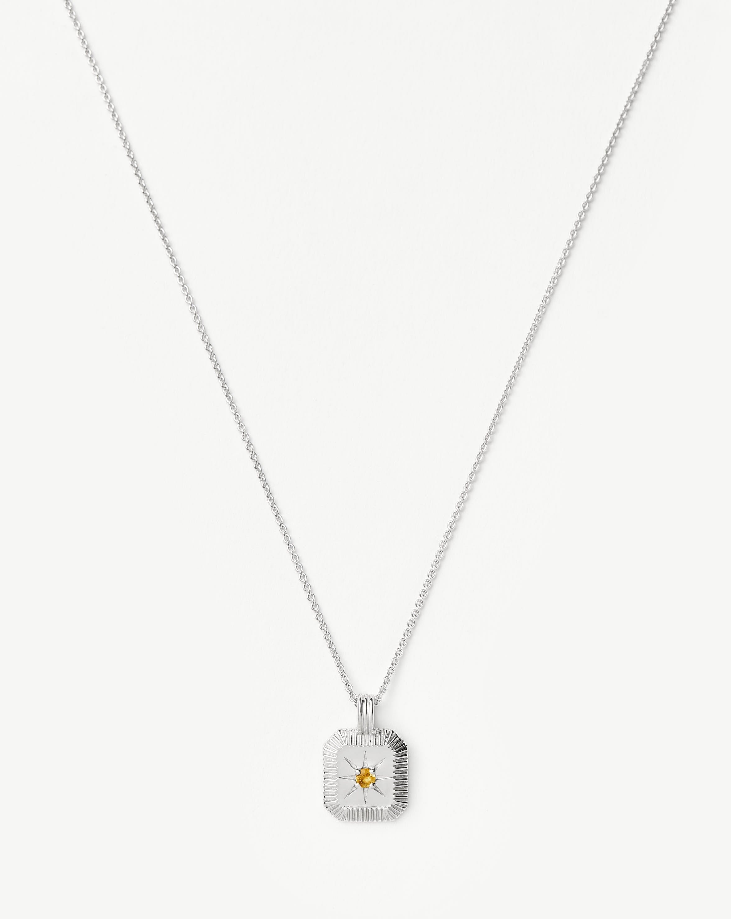 November Birthstone Pendant Necklace | Citrine/November