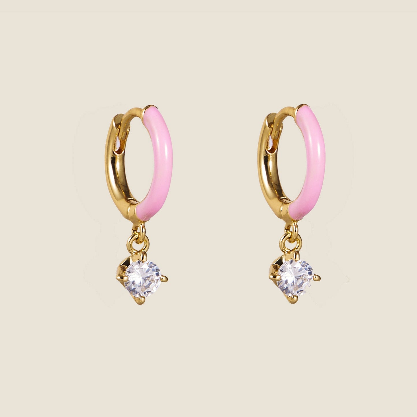 Pink Hoop Earrings in Elegant Design