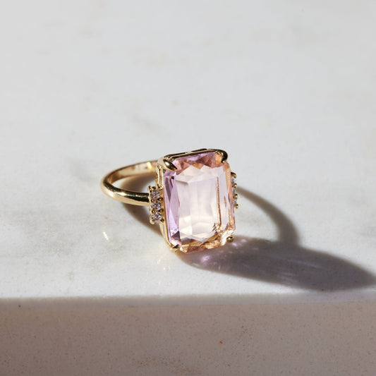 Pink Statement Ring with Elegant Design