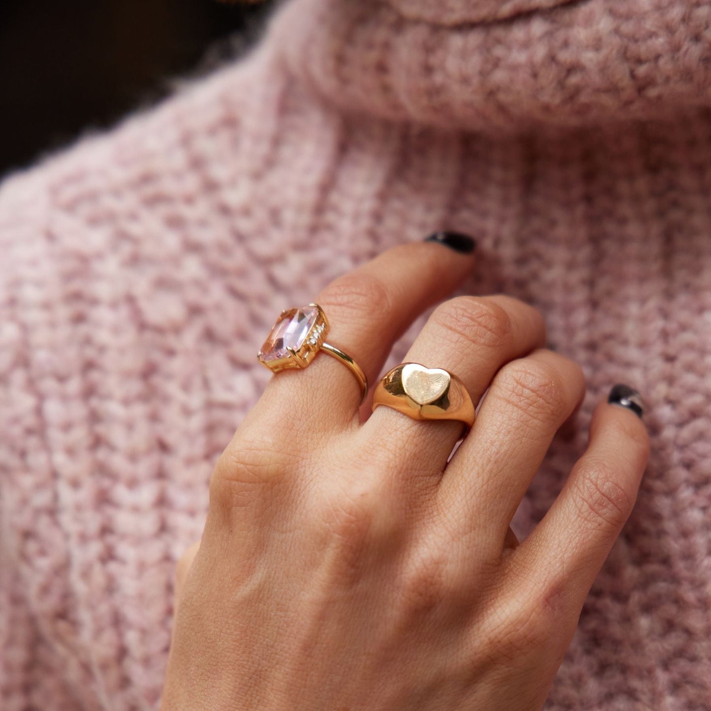 Pink Statement Ring with Elegant Design