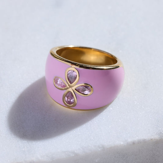 Pink Cigar Ring in Nickelmark Style