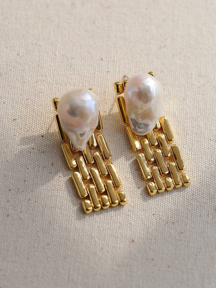 Long Tassel Baroque Pearl Earrings for Women