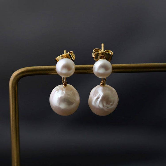 White Pearl Drop Earrings in Elegant Style