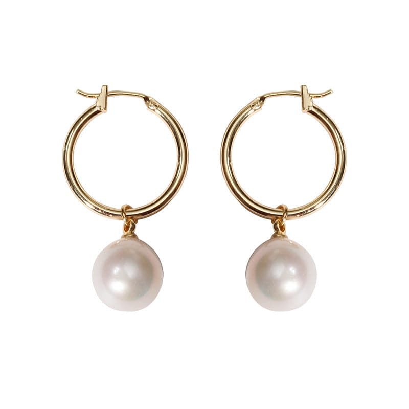 Elegant Baroque Pearl Hoop Earrings in Classic Style