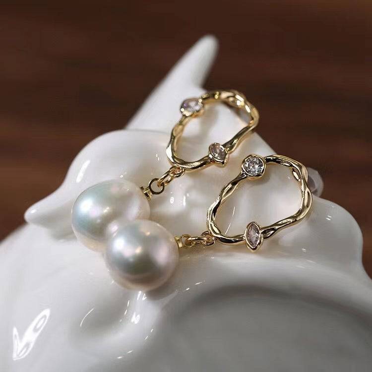 Unique Irregular Pearl Drop Earrings for Style