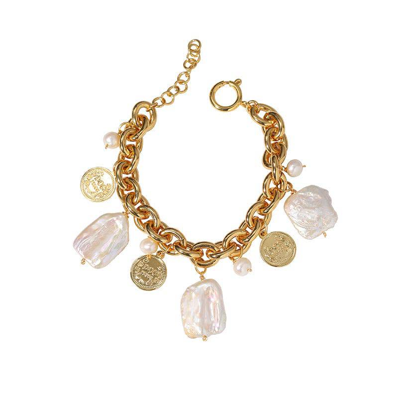 Baroque Pearl Necklace with Coin Petals