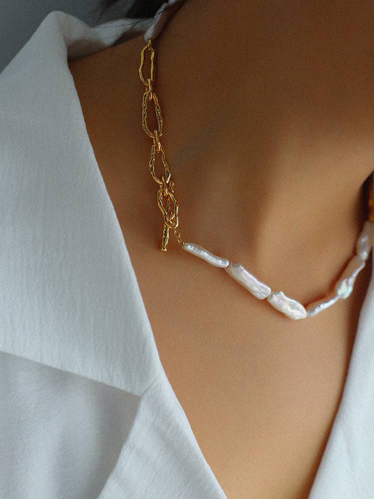 Elegant Baroque Pearl Chain Necklace Design 2