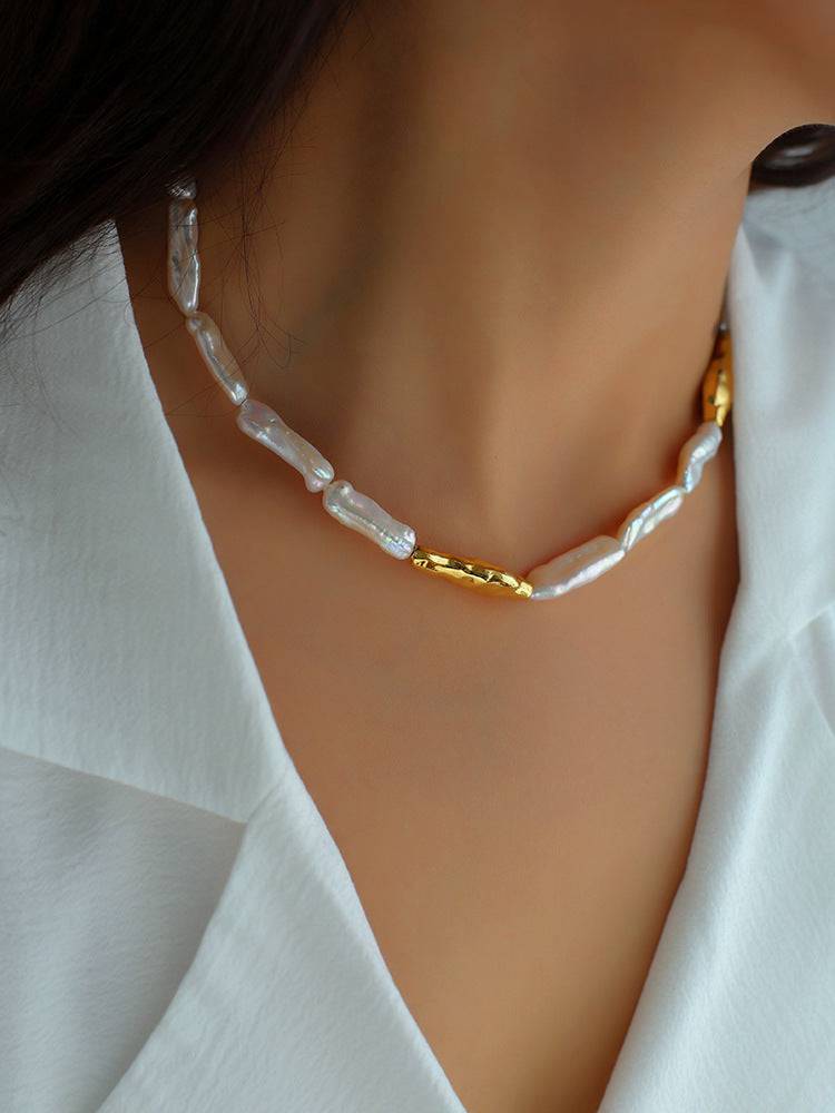 Elegant Baroque Pearl Chain Necklace Design 2