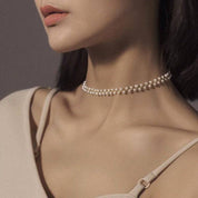 FELICITY Layered Rice Pearls Choker Necklace and Bracelet ( Purchase individually)