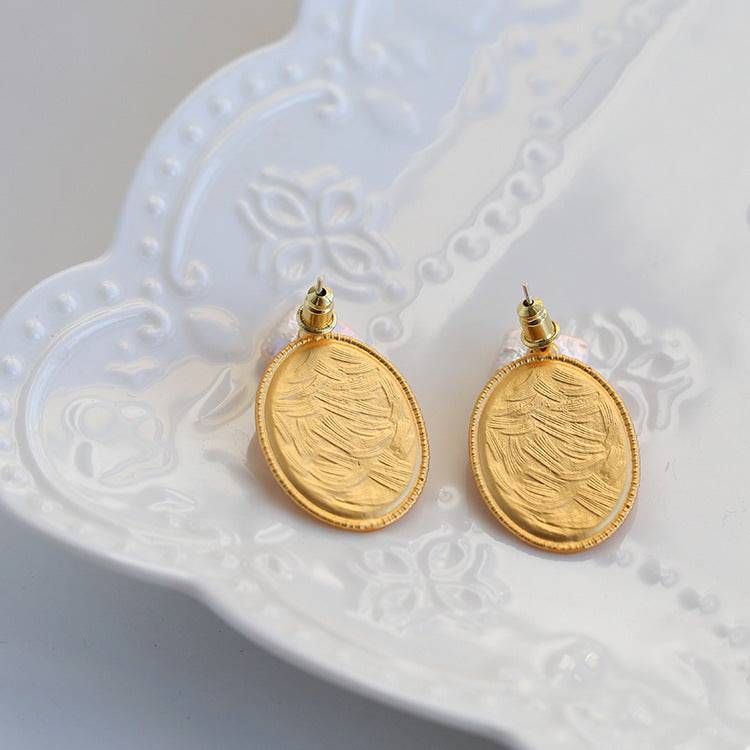 Gold Coin Pearl Necklace and Earrings Set