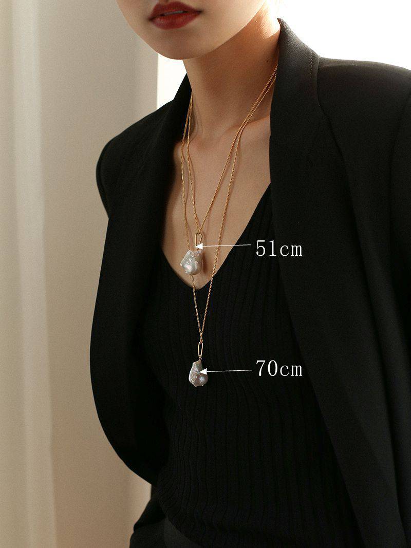 Single Drop Luxury Baroque Pearl Necklace