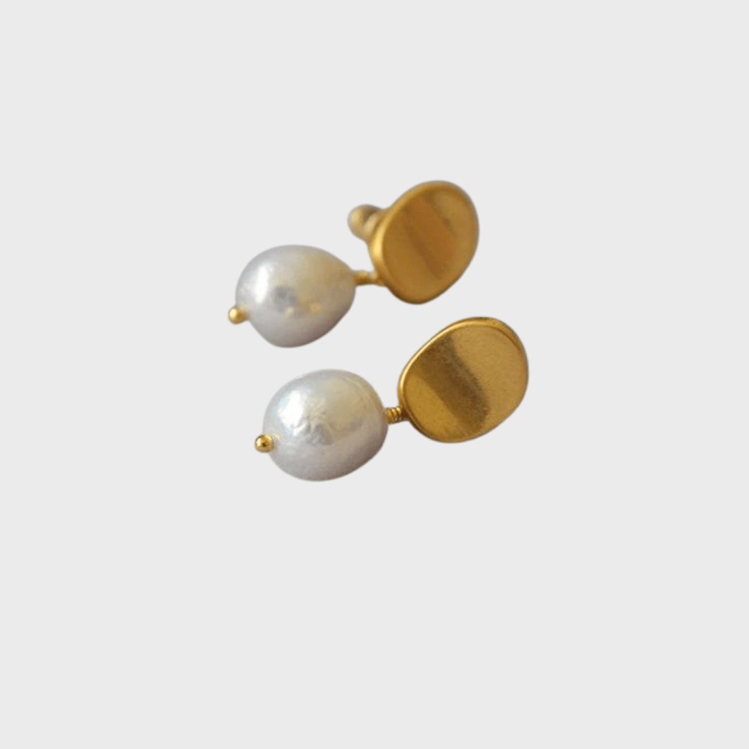 Baroque Pearl Earrings in Gold Color