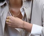 Modern Interlocking Gold Chain Bracelet