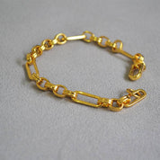 Modern Interlocking Gold Chain Bracelet