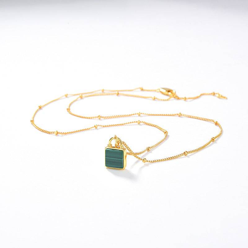 Alice Malachite Square Pendant Necklace